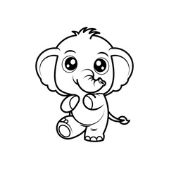 elephant outline on white background