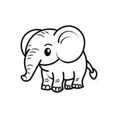 elephant outline on white background