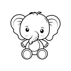 elephant outline on white background