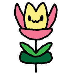 funny flower cartoon