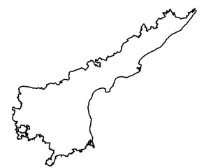 Minimalist Line Art Map of Andhra Pradesh