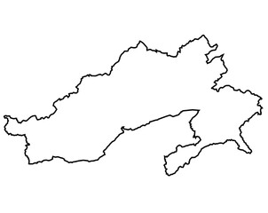 Obraz premium Minimalist Line Art Map of Arunachal Pradesh
