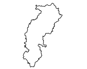 Minimalist Line Art Map of Chhattisgarh