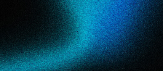 Grainy abstract sea green light blue black gradient noise texture effect banner in the background