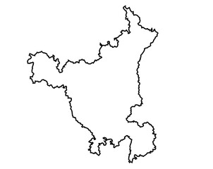 Minimalist Line Art Map of Haryana