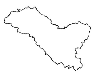 Minimalist Line Art Map of Ladakh
