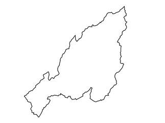 Minimalist Line Art Map of Nagaland