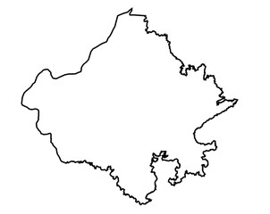Minimalist Line Art Map of Rajasthan