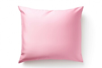 Pink Silk Pillow , Isolated white background, flat lay 