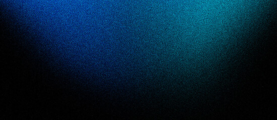 Grainy abstract sea green light blue black gradient noise texture effect banner in the background