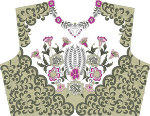 Delicate floral artistry blooms on this exquisite Indian blouse design. A symphony of soft pinks and purples dances with muted greens-2