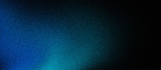 Grainy abstract sea green light blue black gradient noise texture effect banner in the background