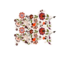 A vibrant tapestry of blooms, meticulously embroidered, showcasing intricate detail and rich color palettes-1