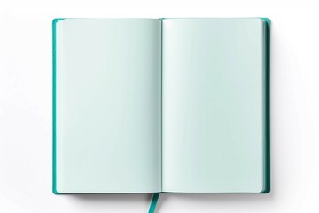 Cyan Journal , Isolated white background, flat lay 