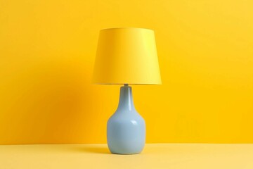 Yellow Lamp , Isolated white background, flat lay 