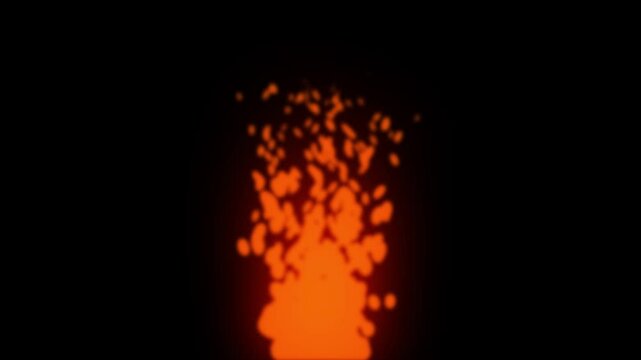 HD video collection of 2d animation cartoon fire, bonfire isolated on black background
