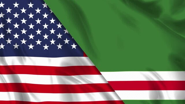 USA and Chechen Repub lic of Ichkeria Flag Loop