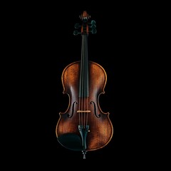 Naklejka premium Antique Violin in Dark Studio Setting Musical Instrument Portrait
