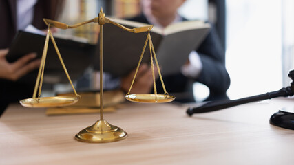 Lawyer or judge consult, Lawyers discussing about contract and agreement concept.