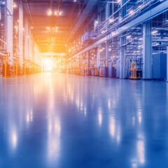 Clean Modern Factory Interior with Industrial Machinery