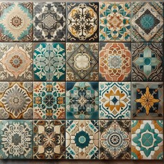 582 Combine different vintage tile styles and colors to create a