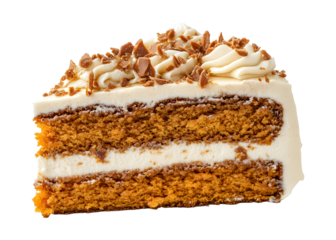 Carrot cake isolated on a white background