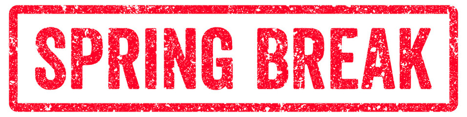 Fototapeta premium Spring Break Stamp Transparent Seal, Red Grunge Spring Break Word Rubber Stamp Seal