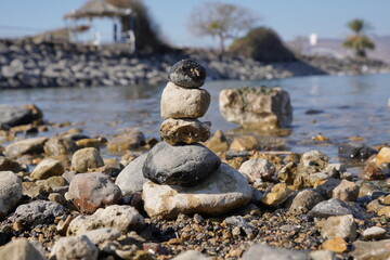 stones on the shores of the Sea Of Galilee