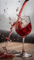 Motion And Splashing In Wineglass