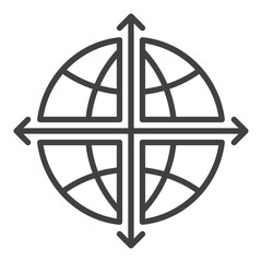 Multipolarity vector International Relations outline icon or symbol © tentacula