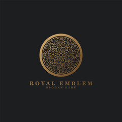 luxury ornament logo line art