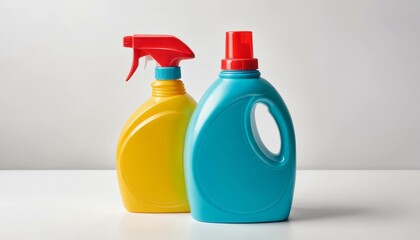 cleaning products isolated on white background, Colorful Cleaning Products Ready for Use
