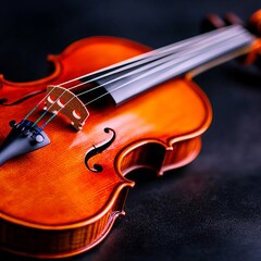 Fototapeta premium Exquisite Violin Closeup A Symphony of Warmth and Elegance