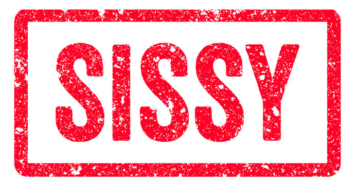 Sissy Stamp Transparent Seal, Red Grunge Sissy Word Rubber Stamp Seal