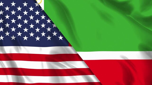 USA and Chechen Repub lic Flag Loop