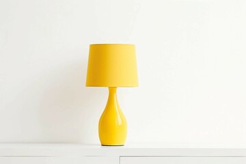 Yellow Lamp , Isolated white background, flat lay