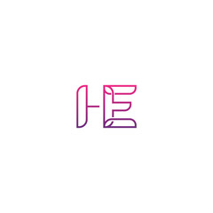 Creative HE, EH letter logo design template elements. Modern abstract digital alphabet letter logo.