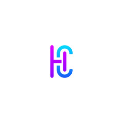 Creative HC, CH letter logo design template elements. Modern abstract digital alphabet letter logo.