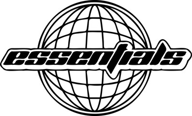 earth globe icon y2k style for design sticker For clothing apparel streetwear logo and streetart 2000s, 90s, 80s