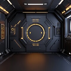 Futuristic Spaceship Interior Corridor Design Visualization