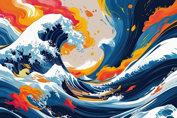 Vibrant Artistic Wave Brush Stroke Paint Splash Design
