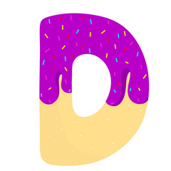 English donut letters cute Clipart 