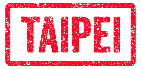 Obraz premium Taipei Stamp Transparent Seal, Red Grunge Taipei Word Rubber Stamp Seal
