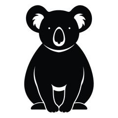 koala bear vector black color silhouette