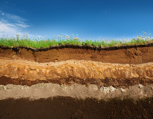 soil section with various layers
