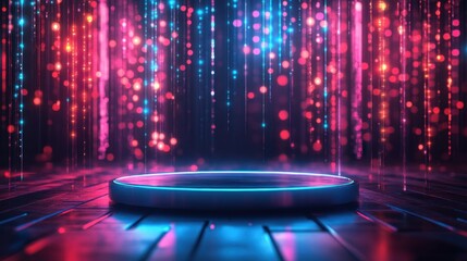 Futuristic 3D Holographic Environment with Dynamic Lights