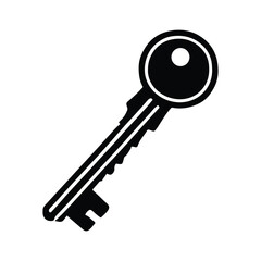 Key silhouette vector art design on white background