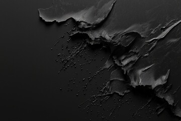 Abstract Black Texture with Ripples and Droplets