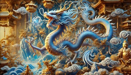Obraz premium chinese dragon statue