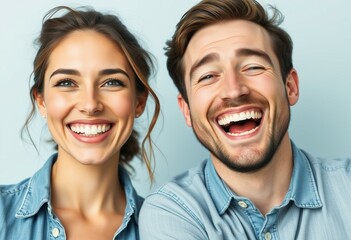 Portrait of two people with happy expressions